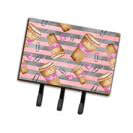 Micasa Watercolor Coffee & Paper Clips Leash or Key Holder6 x 2 x 9 in. MI228489